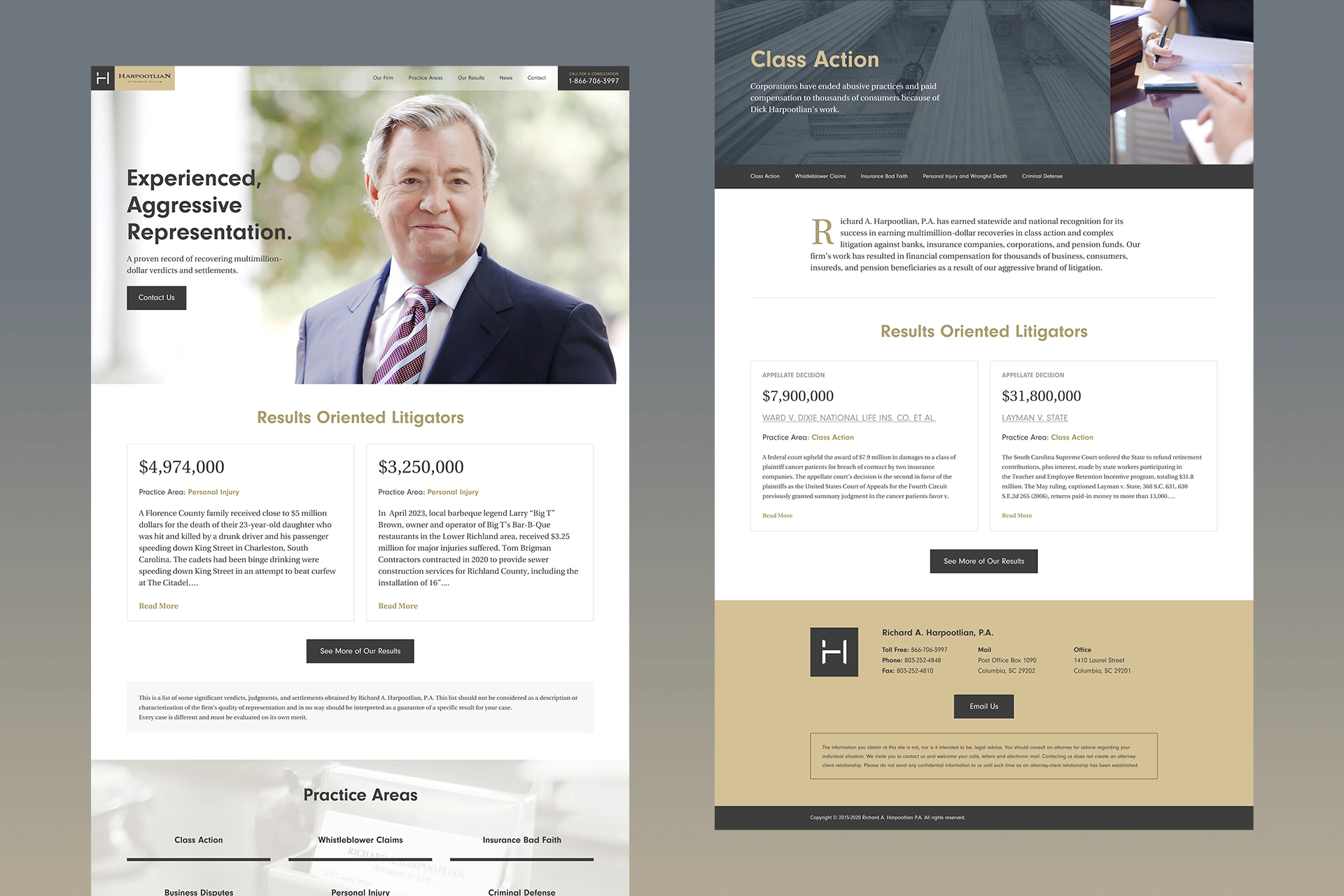 Harpootlian Law Firm practice areas page
