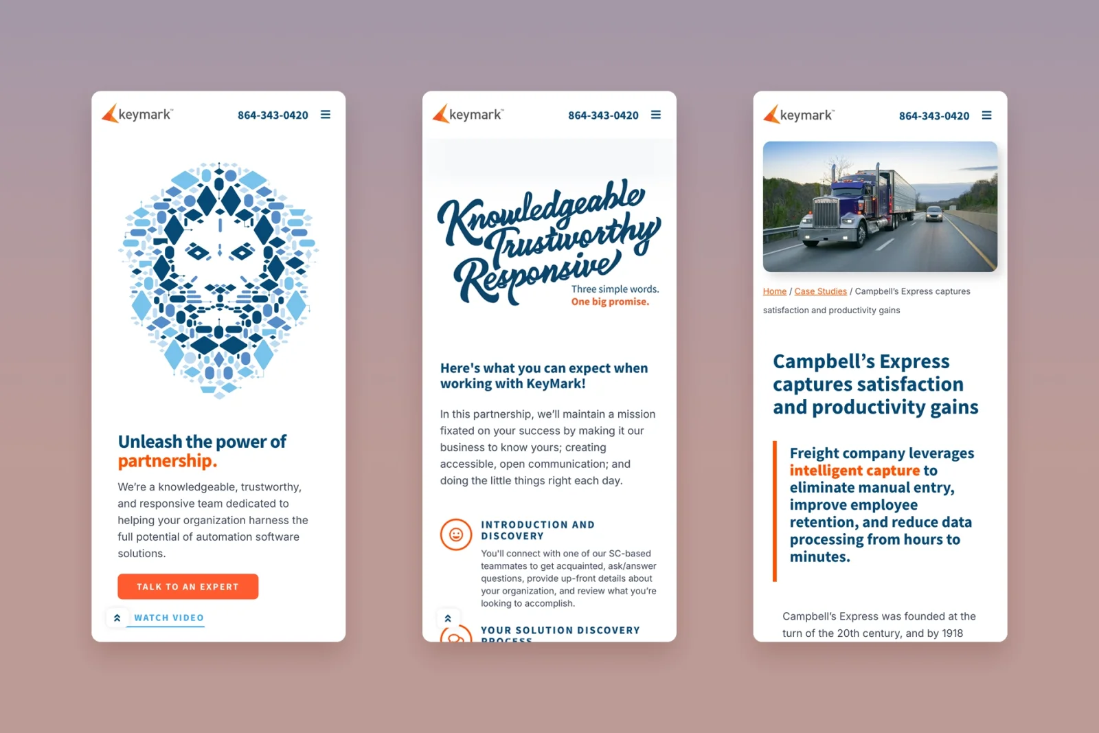 KeyMark mobile responsive design