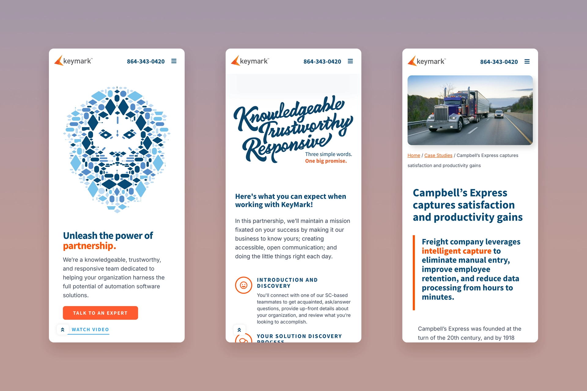 KeyMark mobile responsive design